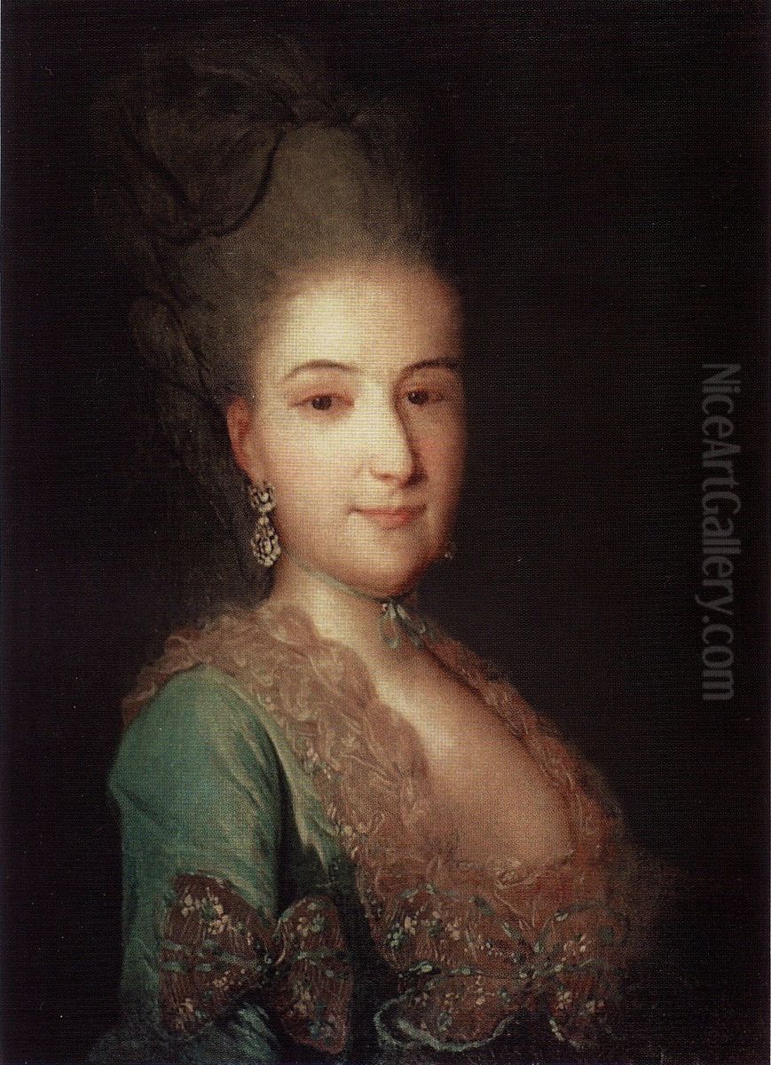 Portrait of an unknown woman (Princess Kurakina?) Oil Painting by Fyodor Rokotov