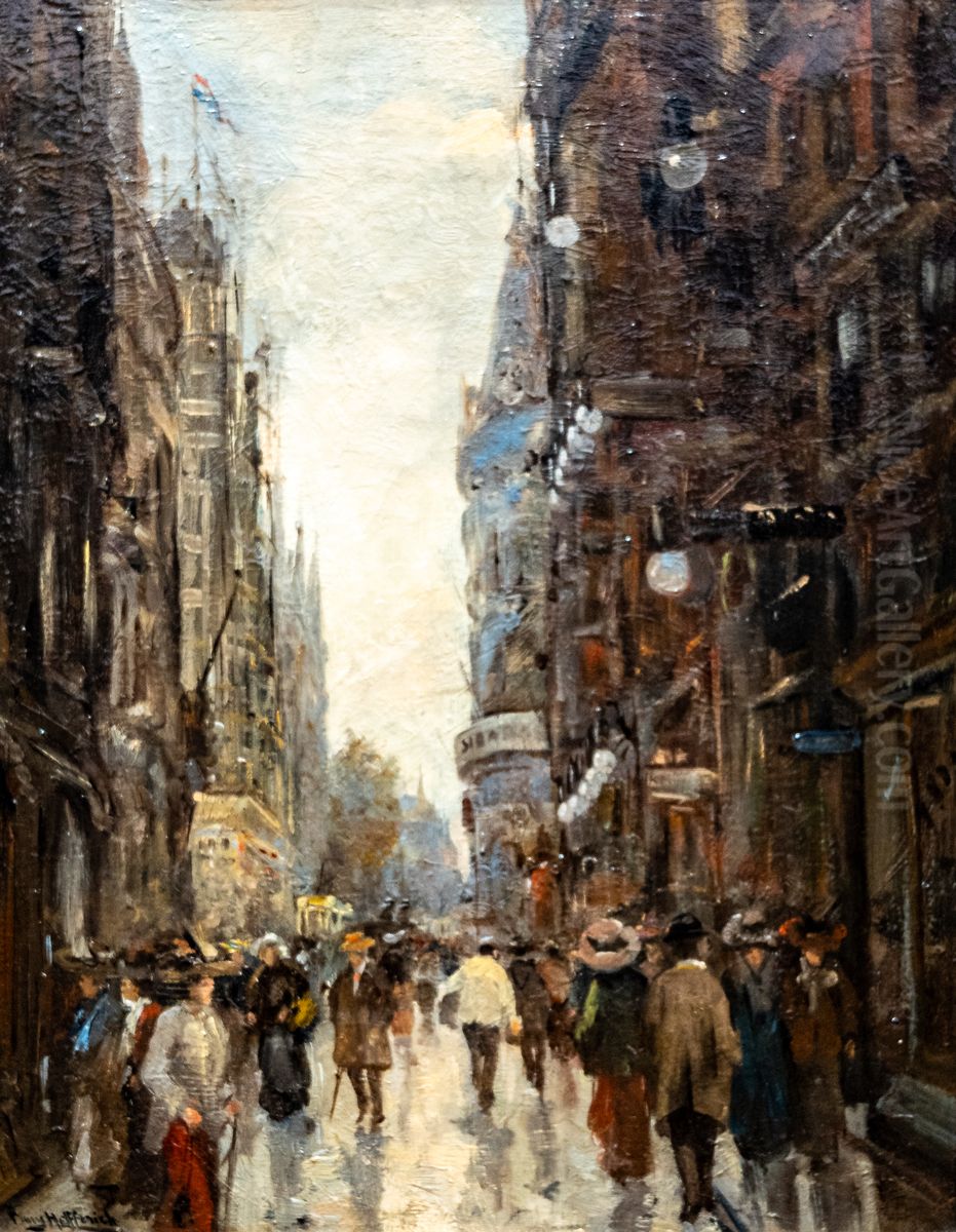 Strassenszene in Den Haag Oil Painting by Frans Helfferich