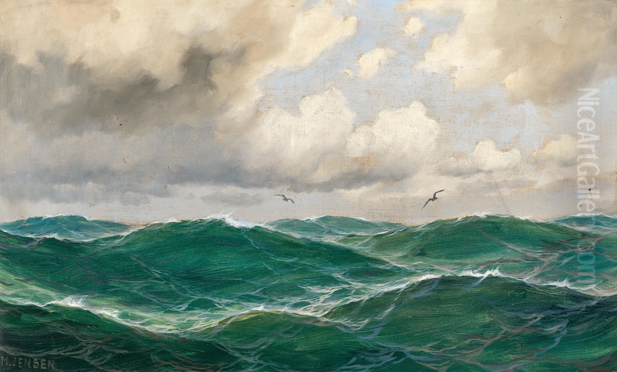 Marinestuck mit Mowen Oil Painting by Max Jensen