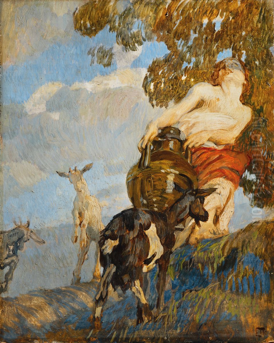 The amphora Oil Painting by Ettore Tito