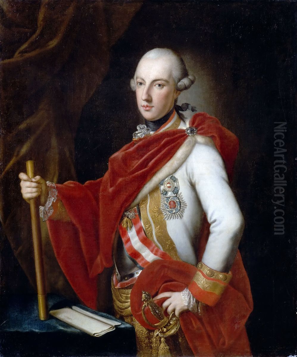 Portrait of Emperor Joseph II (1741-1790) Oil Painting by Anton von Maron