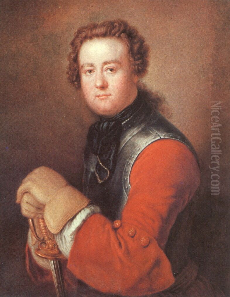 Portret van Georg Wenzeslaus von Knobelsdorff Oil Painting by Antoine Pesne