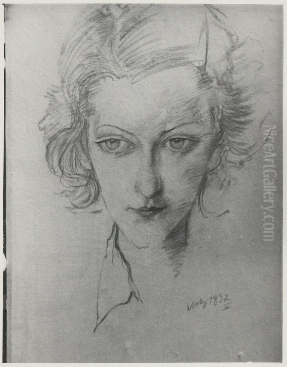 Female Portrait Oil Painting by Stanislaw Ignacy Witkiewicz (Witkacy)