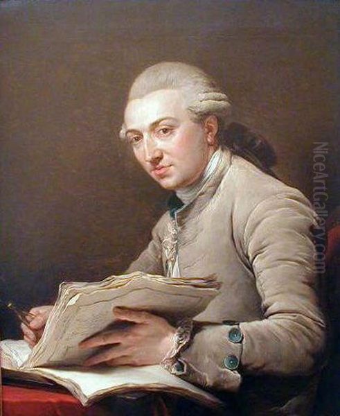 Portrait of Pierre Rousseau (1751-1829), French architect Oil Painting by Francois-Andre Vincent