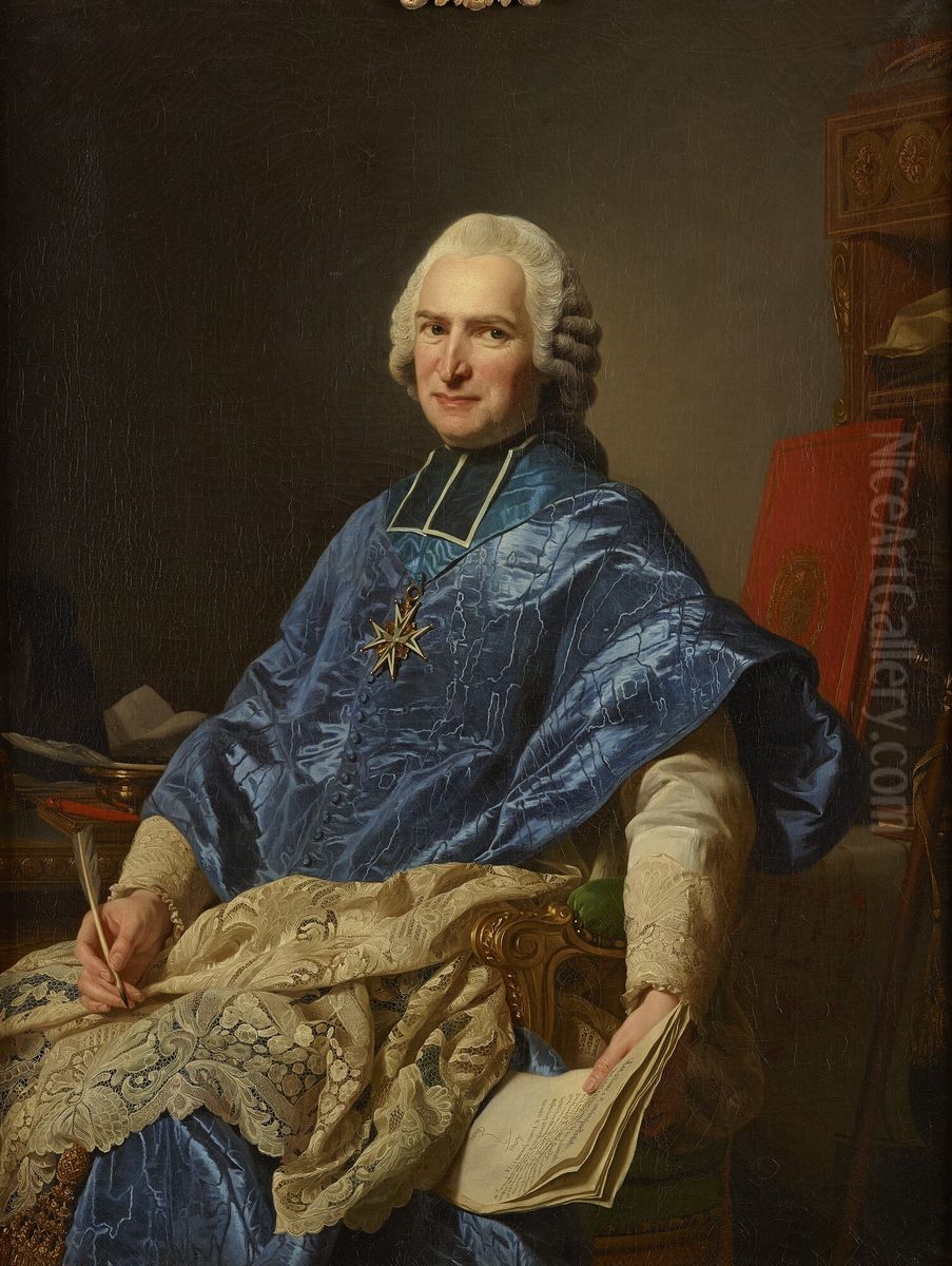 Portrait deJoseph Marie Terray(1715-1778), abbe de Molesmes, ministre de Louis XV Oil Painting by Alexander Roslin