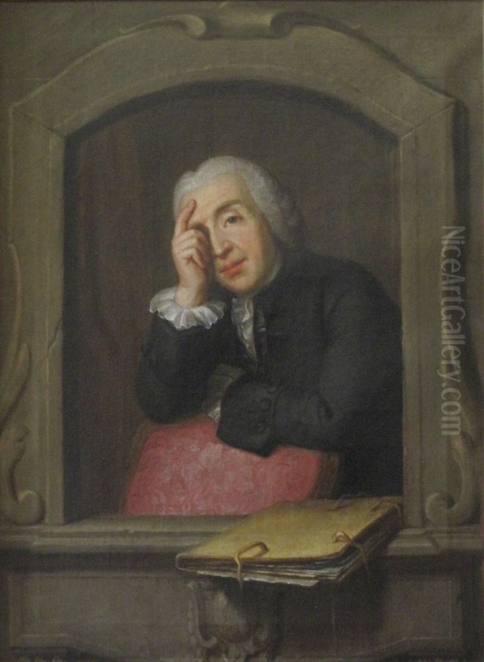 Bildnis Johann Rudolf Sinner (1702-1782). Oil Painting by Jakob Emanuel Handmann