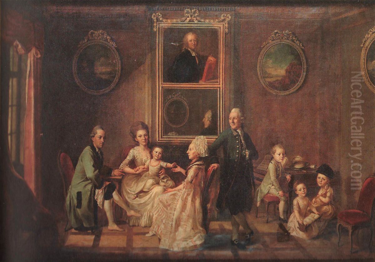 Bildnis der Familie des Samuel Kirchberger (1735-1786). Oil Painting by unknown