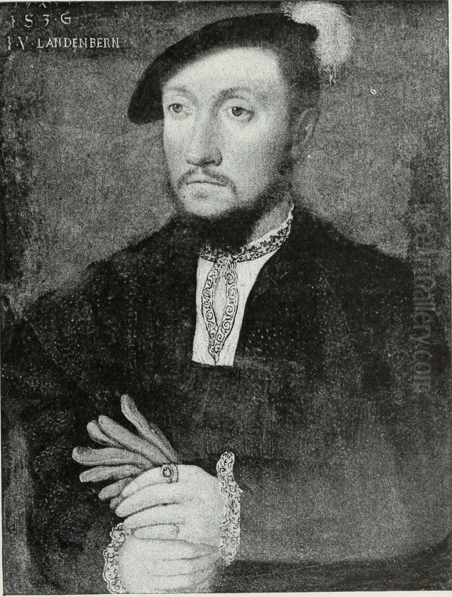 Portrait of Landenberger, a young Swiss Nobleman Oil Painting by Hans Holbein the Younger