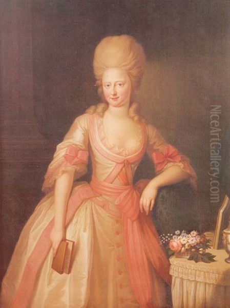 Portrait of Augusta of Brunswick-Wolfenbuttel (1764-1788) Oil Painting by Unidentified painter