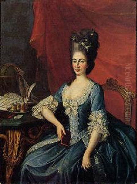 Portrait of Maria Beatrice d'Este, Archduchess of Austria Oil Painting by Joseph Hickel