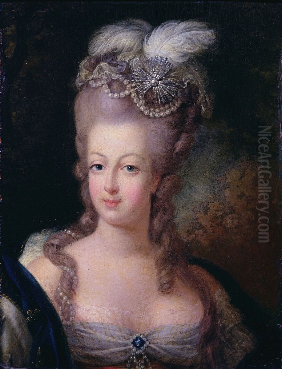 Portrait of Marie Antoinette (1755-1793) Oil Painting by Jean-Baptiste Andre Gautier-Dagoty