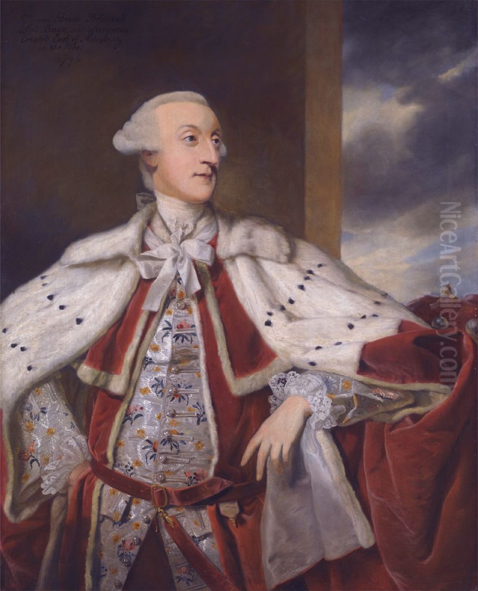 Portrait of Thomas Bruce Brudenell-Bruce, later 1st Earl of Ailesbury, in Peer's Robes. Oil Painting by Of Sir Joshua Reynolds
