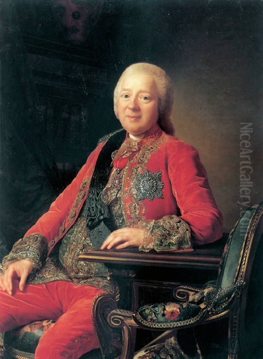 Portrait of Count N.I Panin Oil Painting by Alexander Roslin