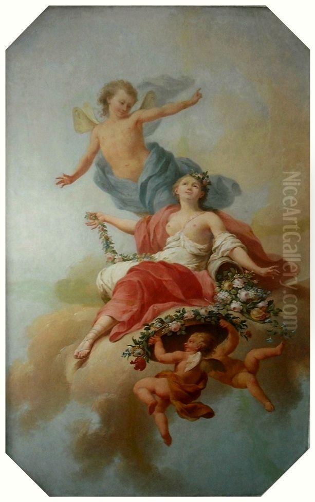 Zephyr and Flora. Oil Painting by Jan Bogumi Plersz