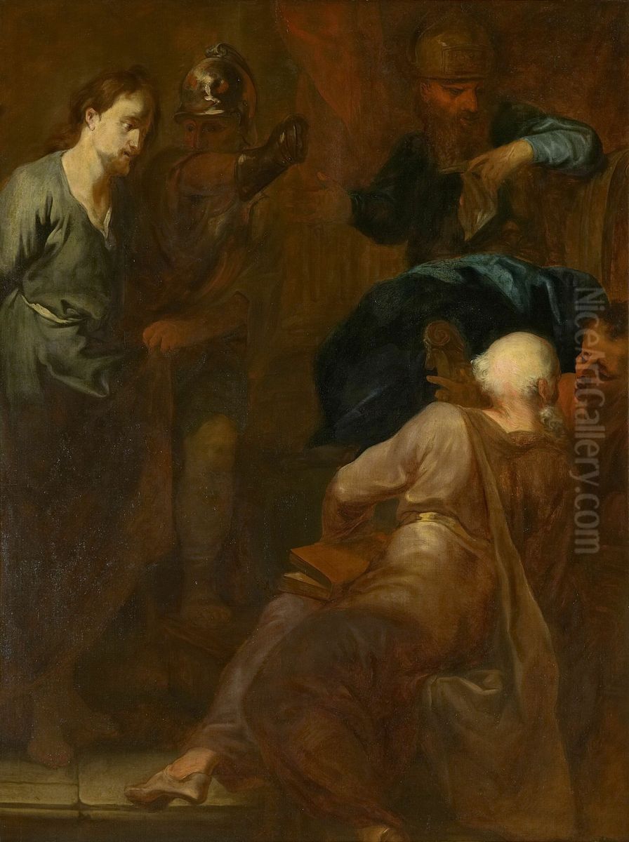 Christ before Caiaphas Oil Painting by Lodewijk de Deyster