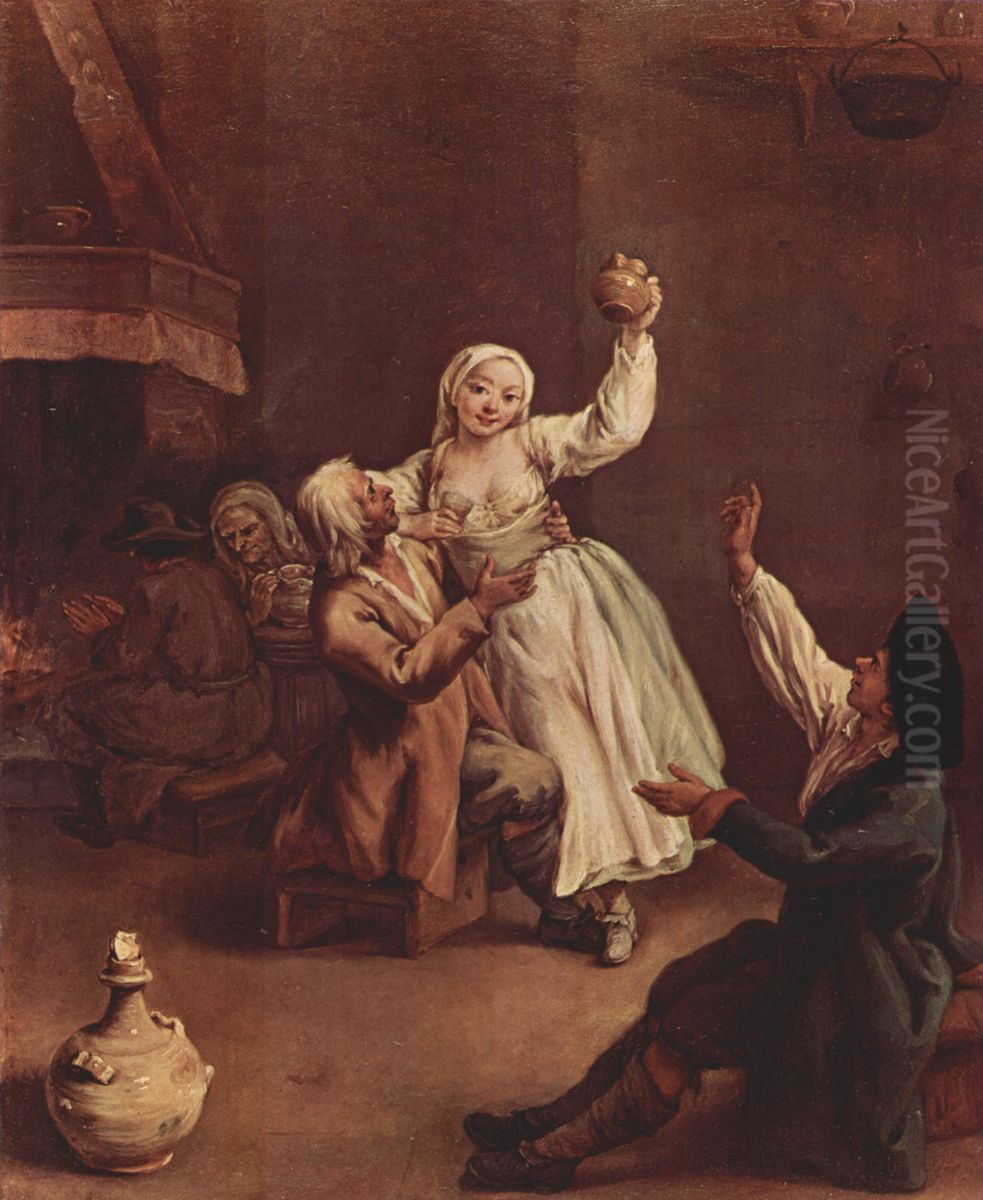 The hilarious pair Oil Painting by Pietro Longhi
