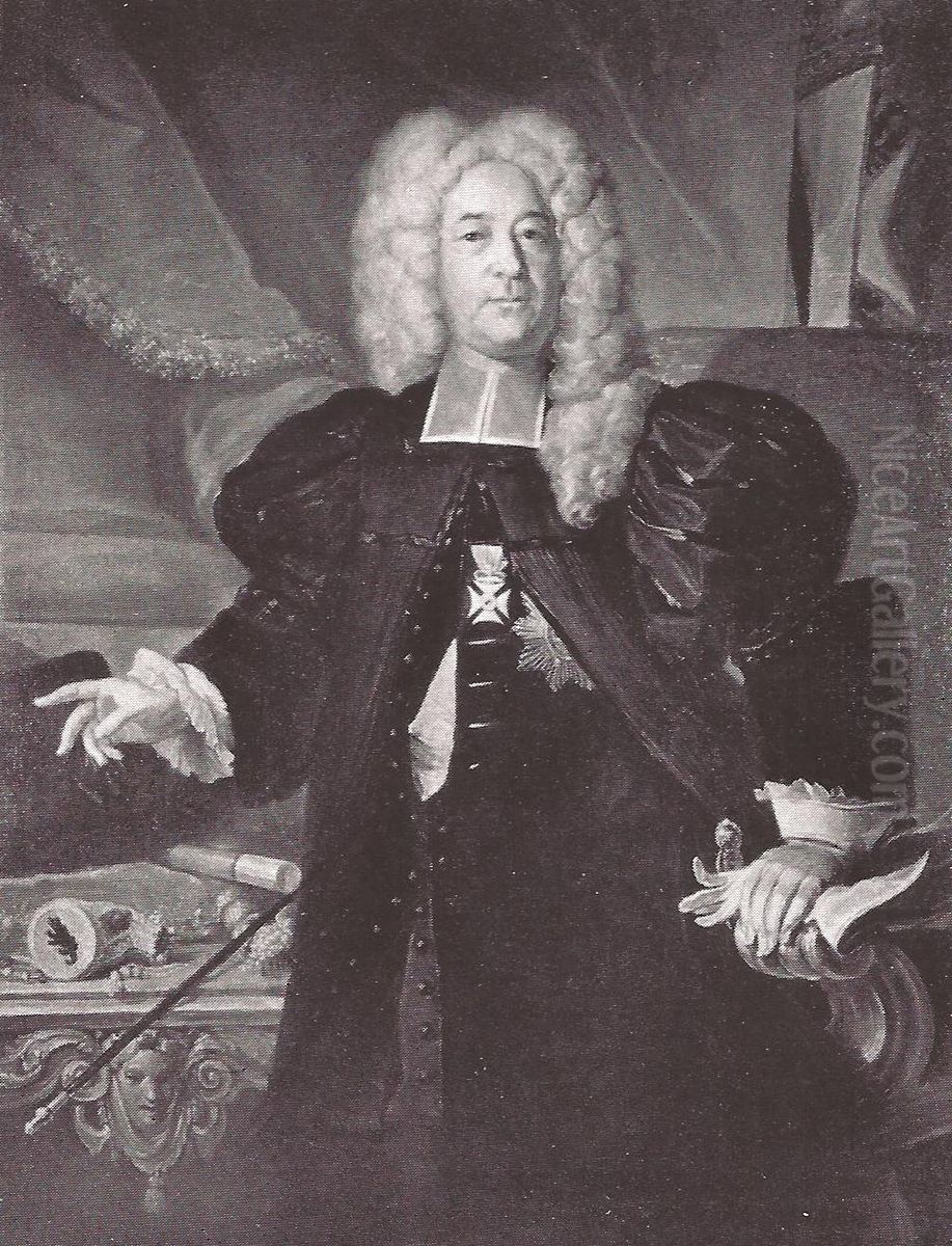 Hieronymus von Erlach, Schultheiss von Bern. Oil Painting by Johann Rudolf Huber