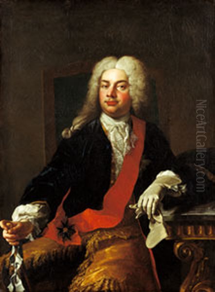 Portrait of Gustav Adolph von Gotter (1692-1762), German diplomat Oil Painting by Martin Van Meytens
