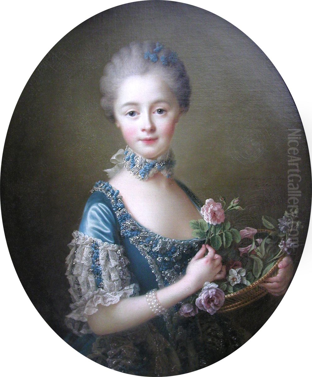 Lady Amelia Darcy, 9th Baroness Conyers (1754-1784) Oil Painting by Francois-Hubert Drouais