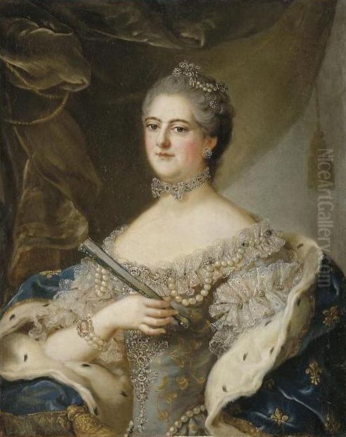 Elisabeth-Alexandrine de Bourbon, Mademoiselle de Sens(1705-1765) Oil Painting by Jean-Marc Nattier