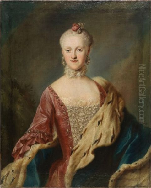 So-called portrait of the Electress Maria Anna of Saxony Oil Painting by Georg Desmarees