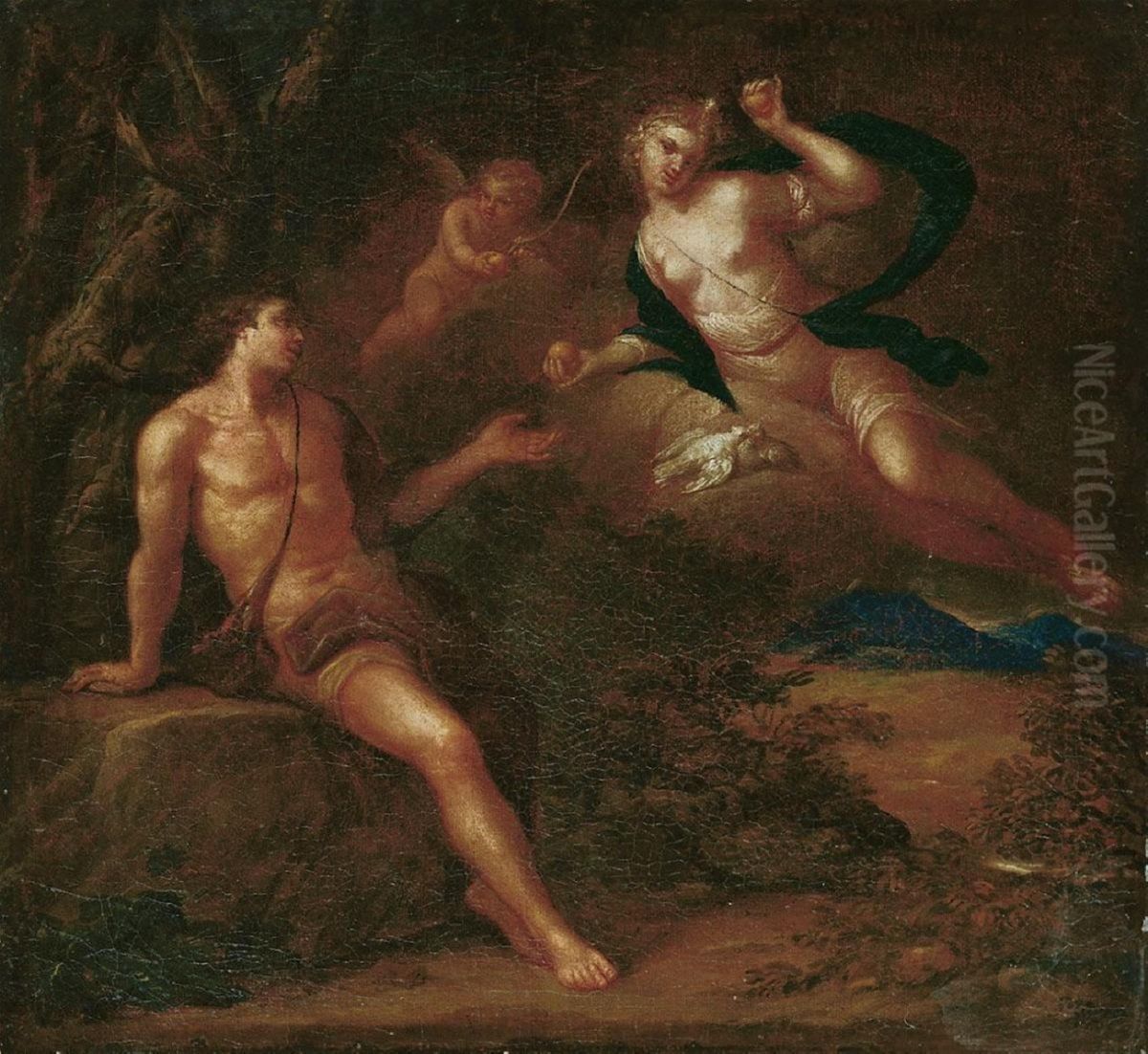 Venus and Adonis Oil Painting by Johann Murrer