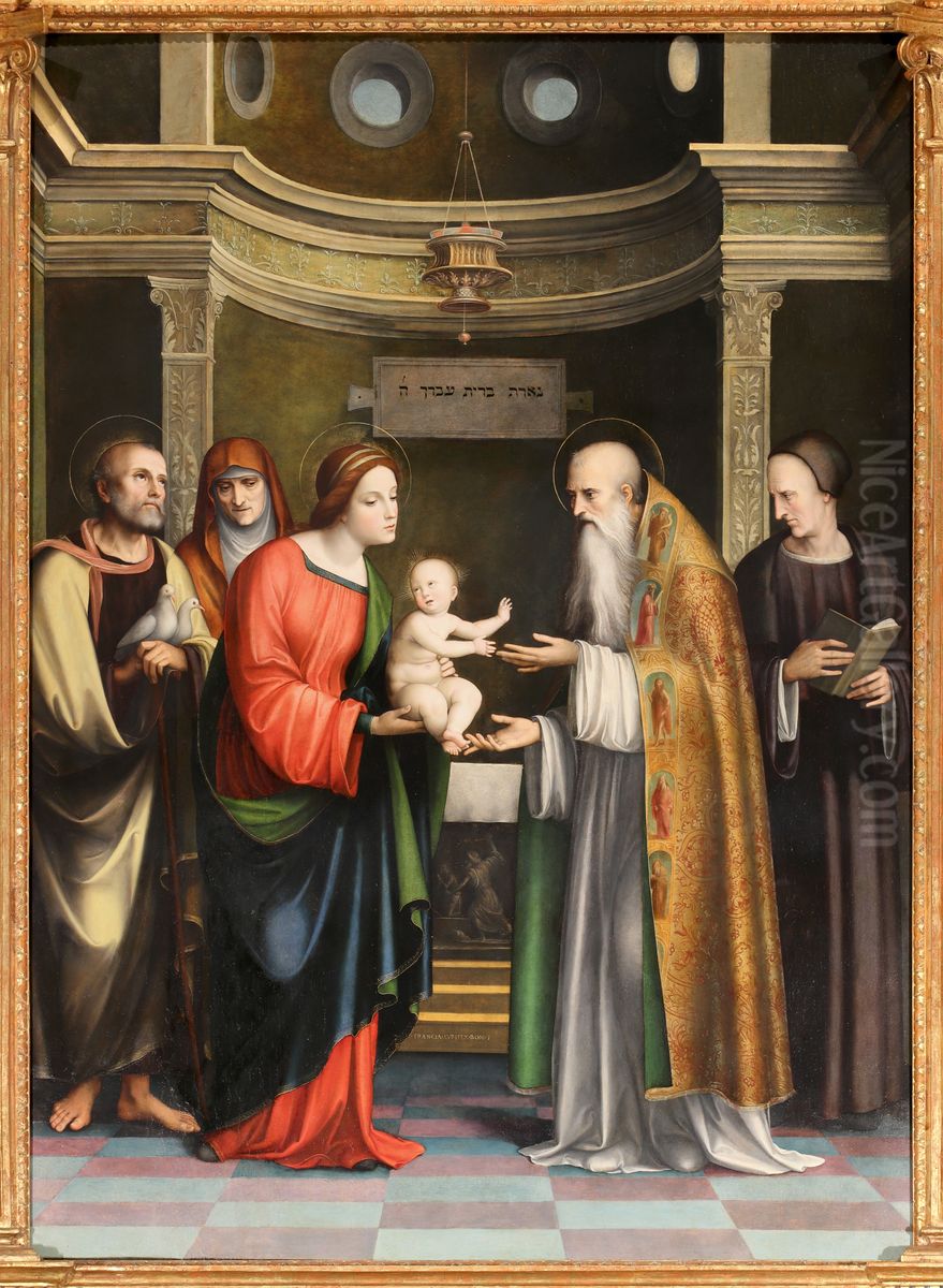 Presentation of Jesus in the temple and purification of the Virgin Oil Painting by Francesco Francia