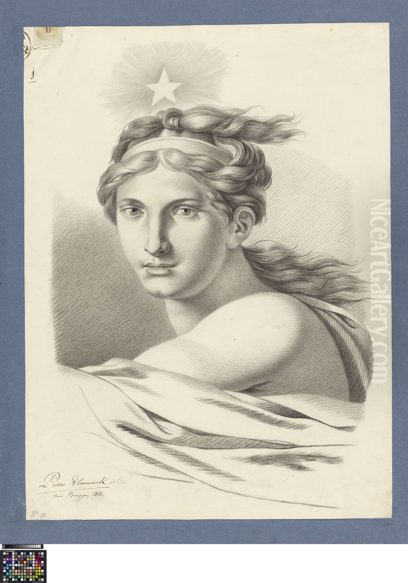 bust of a woman with a star Oil Painting by Pieter-Jan de Vlamynck