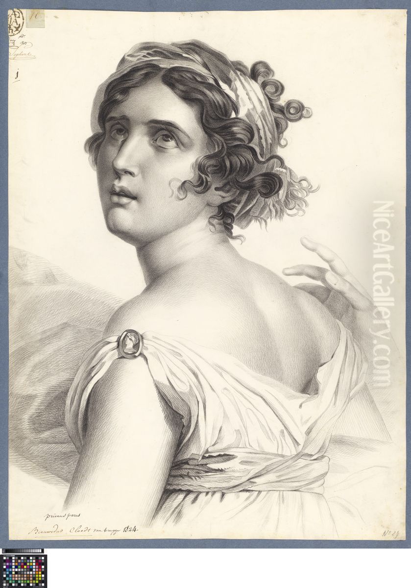 half-figure of Corinne Oil Painting by Francois Gerard