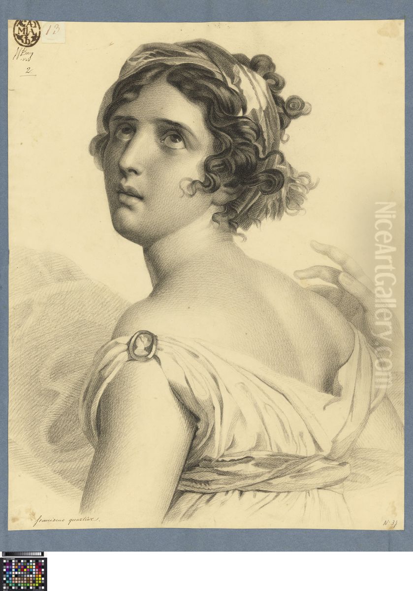 half-figure of Corinne Oil Painting by Franciscus Quartier