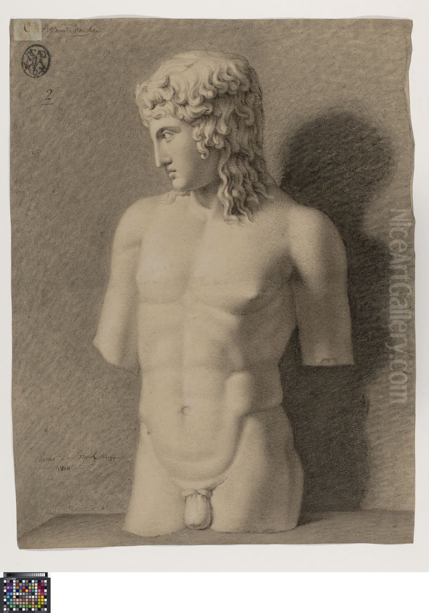 torso of Eros of Centocelle Oil Painting by Charles De Breuck
