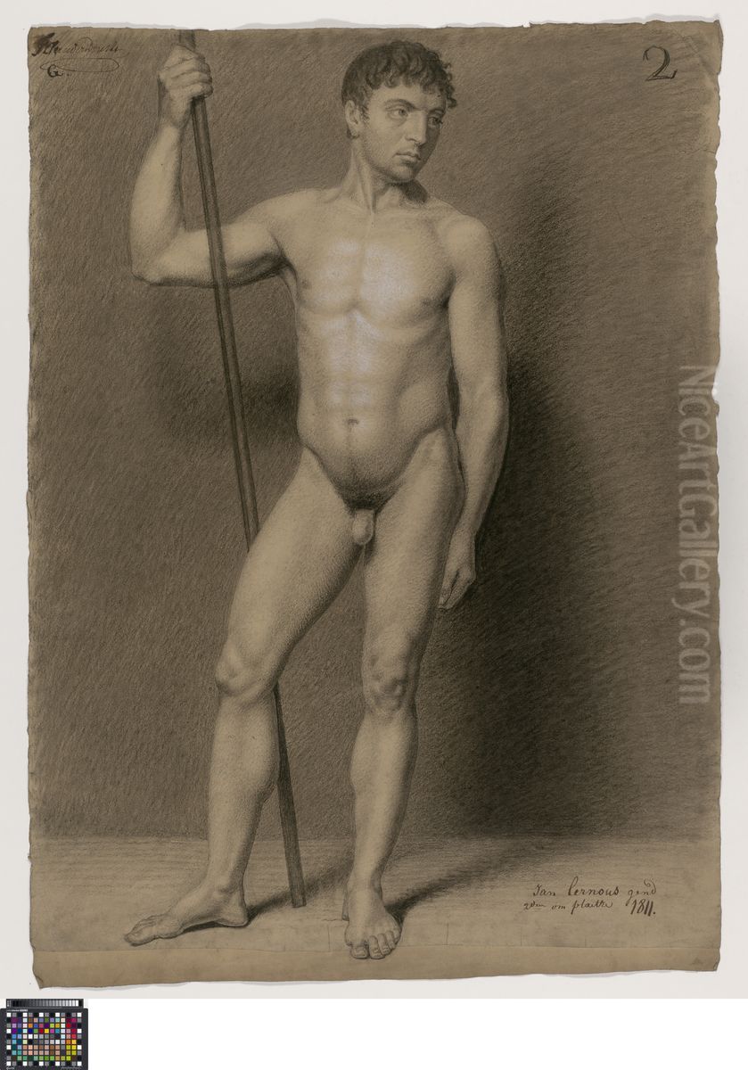 standing male nude Oil Painting by Joannes Lernous