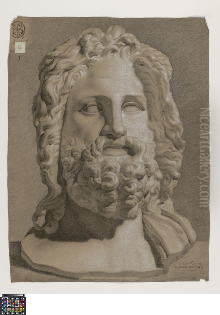 bust of Zeus of Otricoli Oil Painting by Louis Huyghe