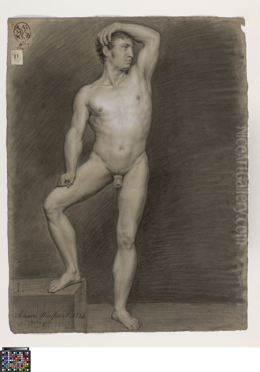 standing male nude Oil Painting by Adrianus Wulffaert
