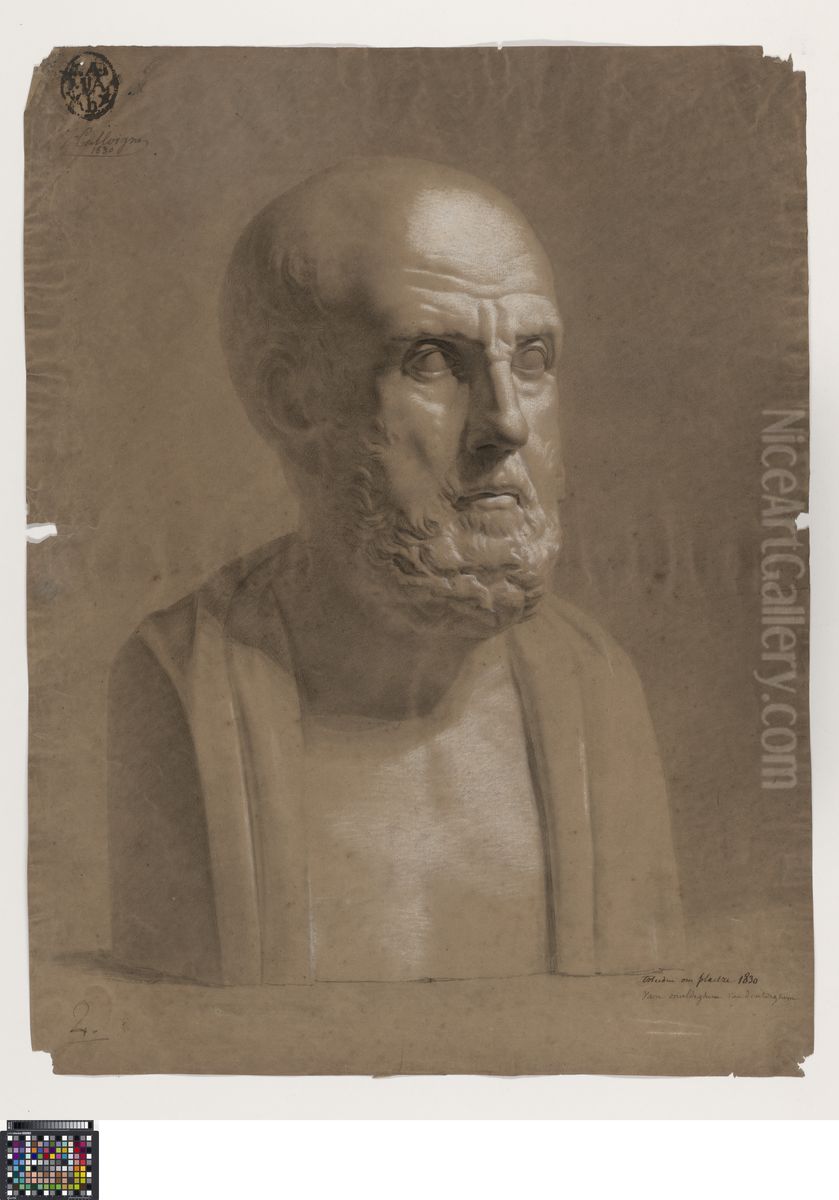 bust of Hippocrates Oil Painting by Eugene van Maldeghem