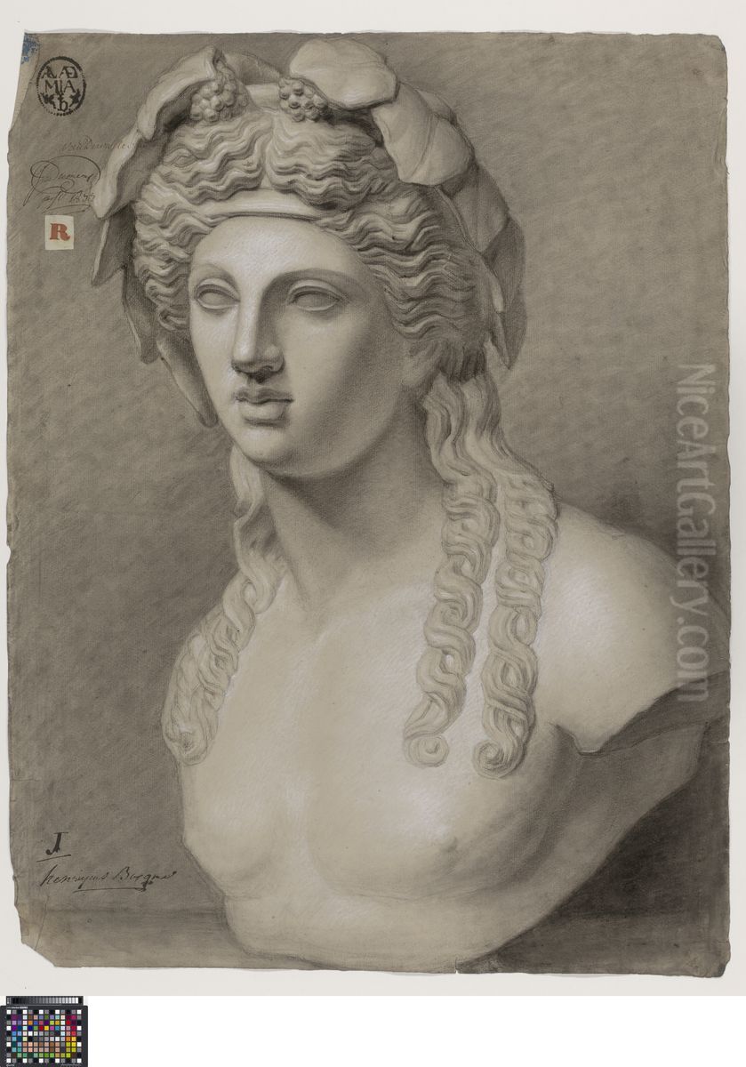 bust of Dionysus Oil Painting by Henry Jean Becquet