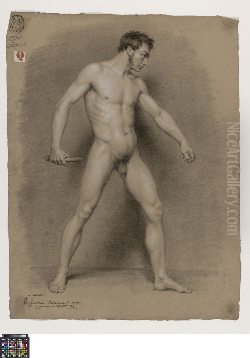 standing male nude Oil Painting by Antoon Joostens