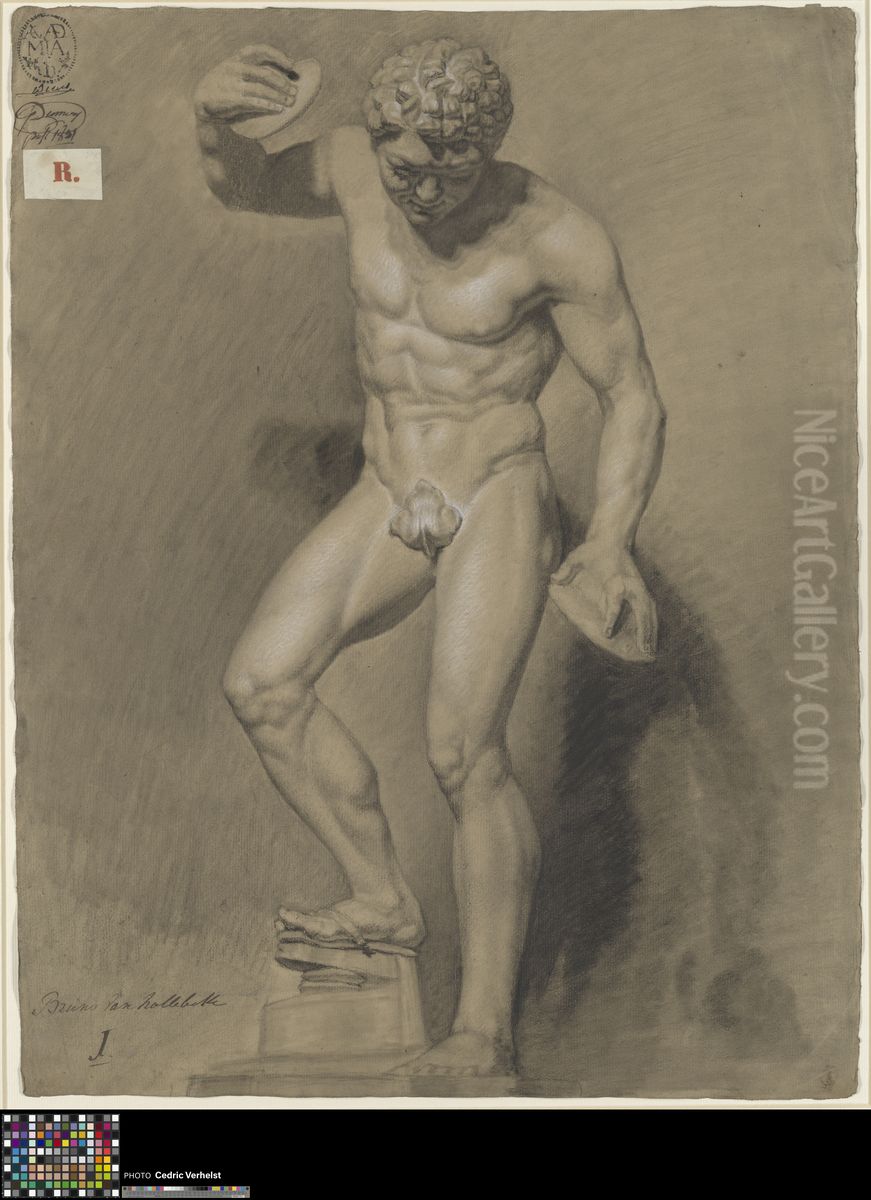 dancing satyr Oil Painting by Bruno Van Hollebeke