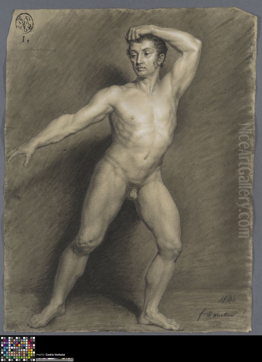 standing male nude Oil Painting by Franciscus Quartier
