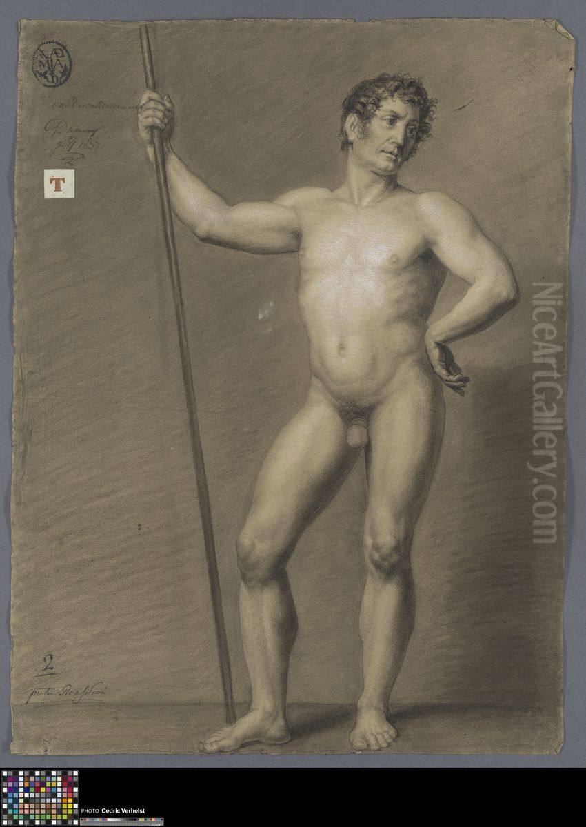 standing male nude Oil Painting by Pierre Rousseau