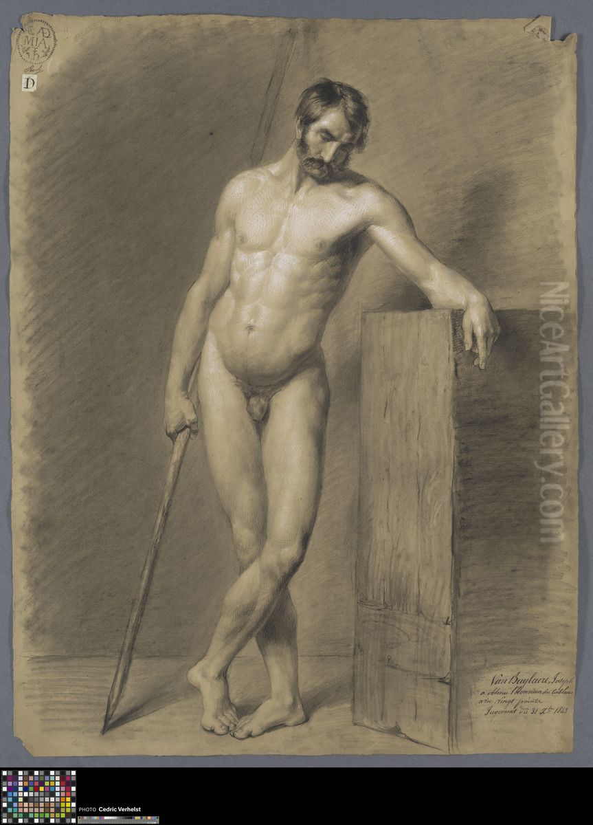 standing male nude Oil Painting by Joseph van Buylaere