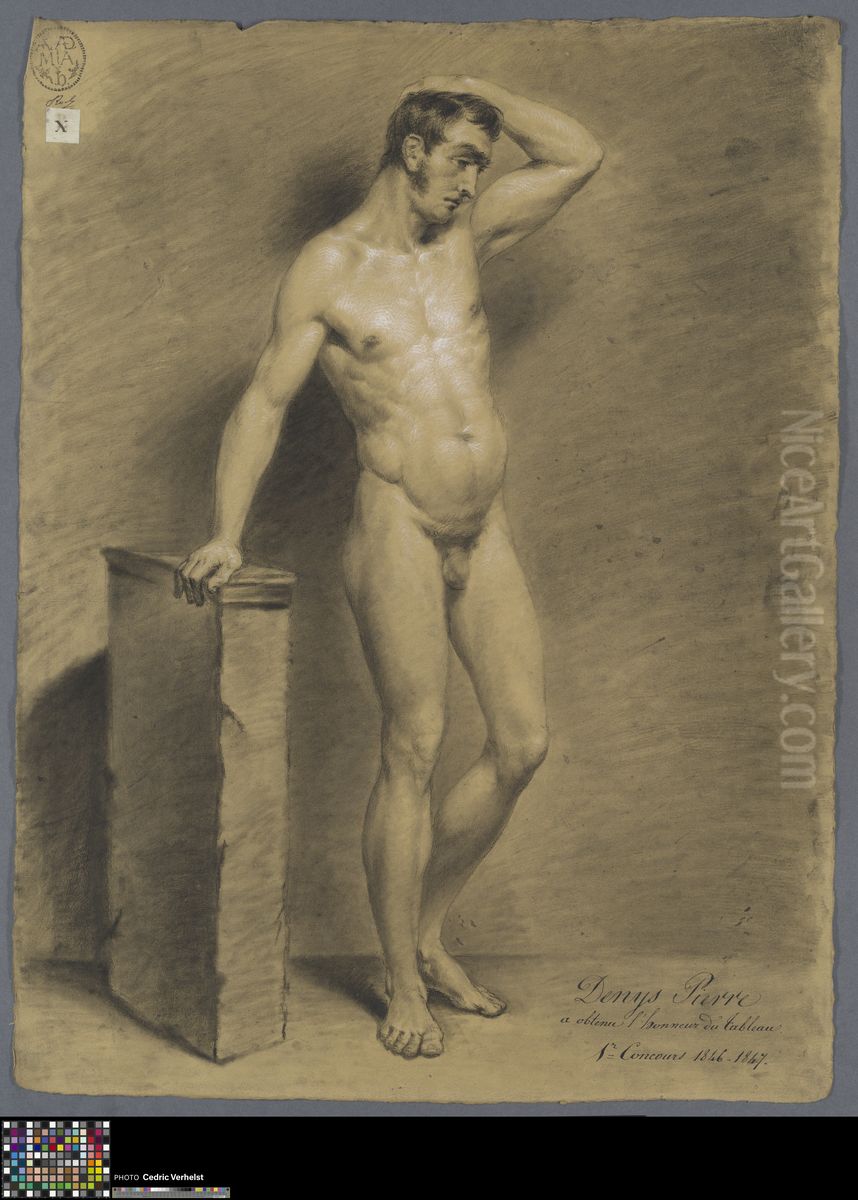 standing male nude Oil Painting by Pierre Denis