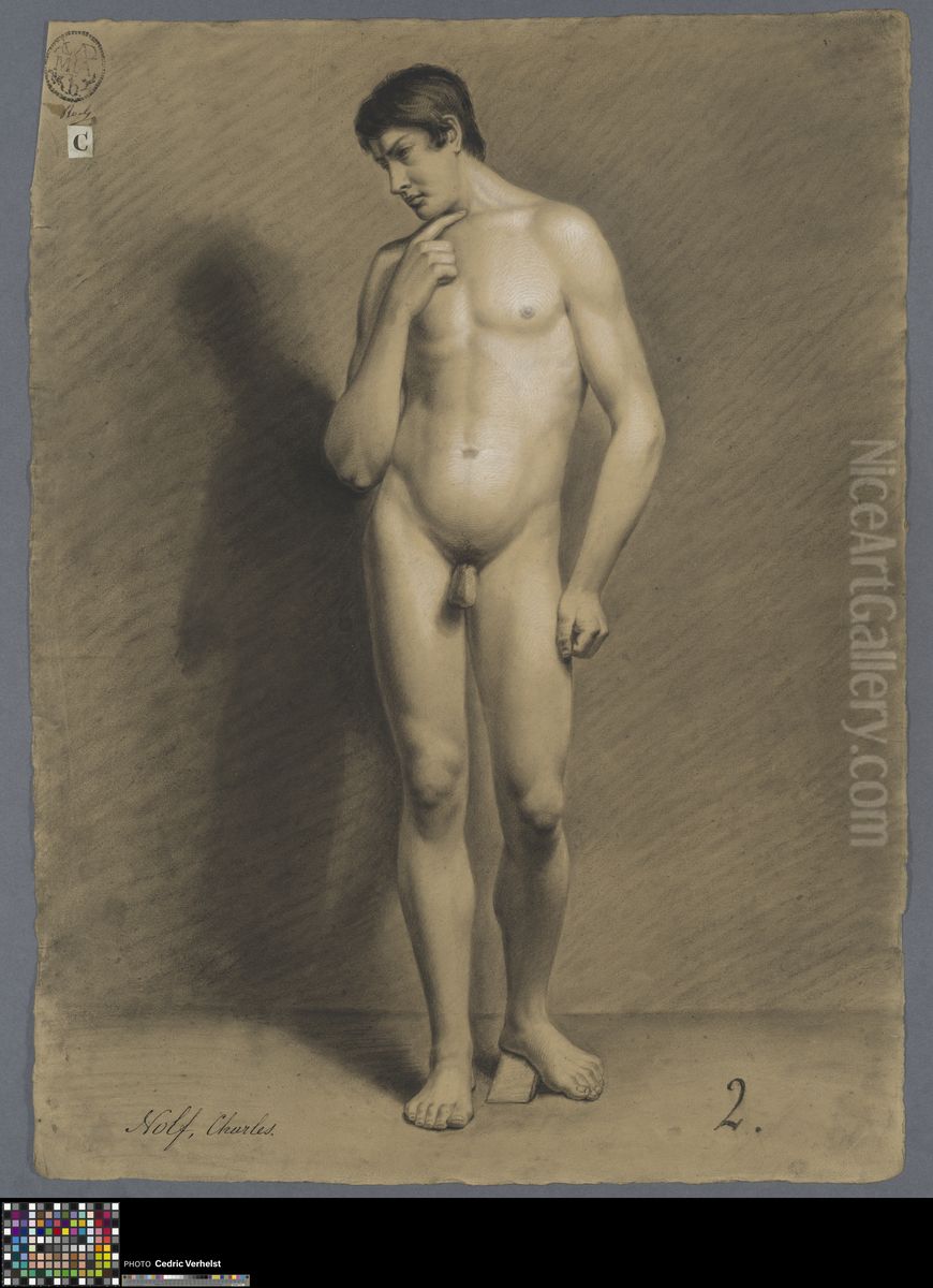 standing male nude Oil Painting by Charles Nolf