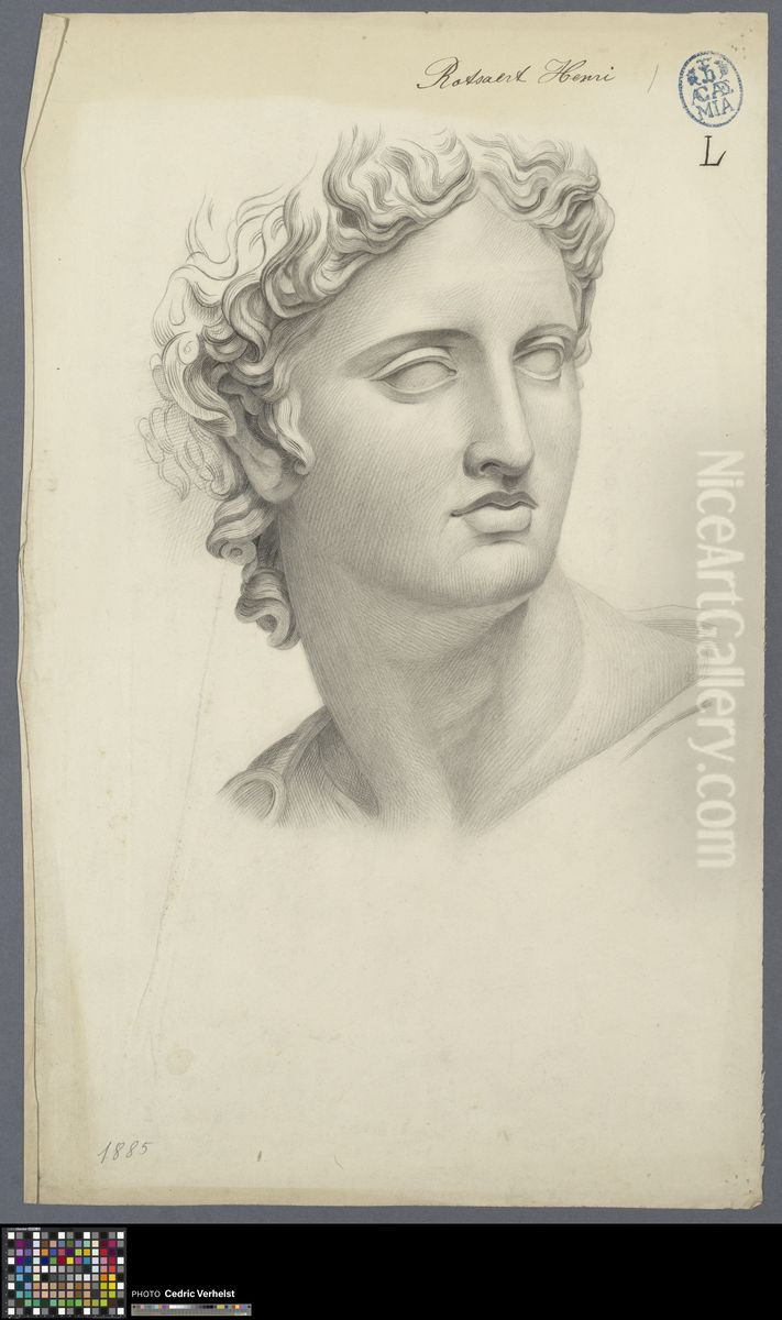 head of Apollo Belvedere Oil Painting by Henri Rotsaert