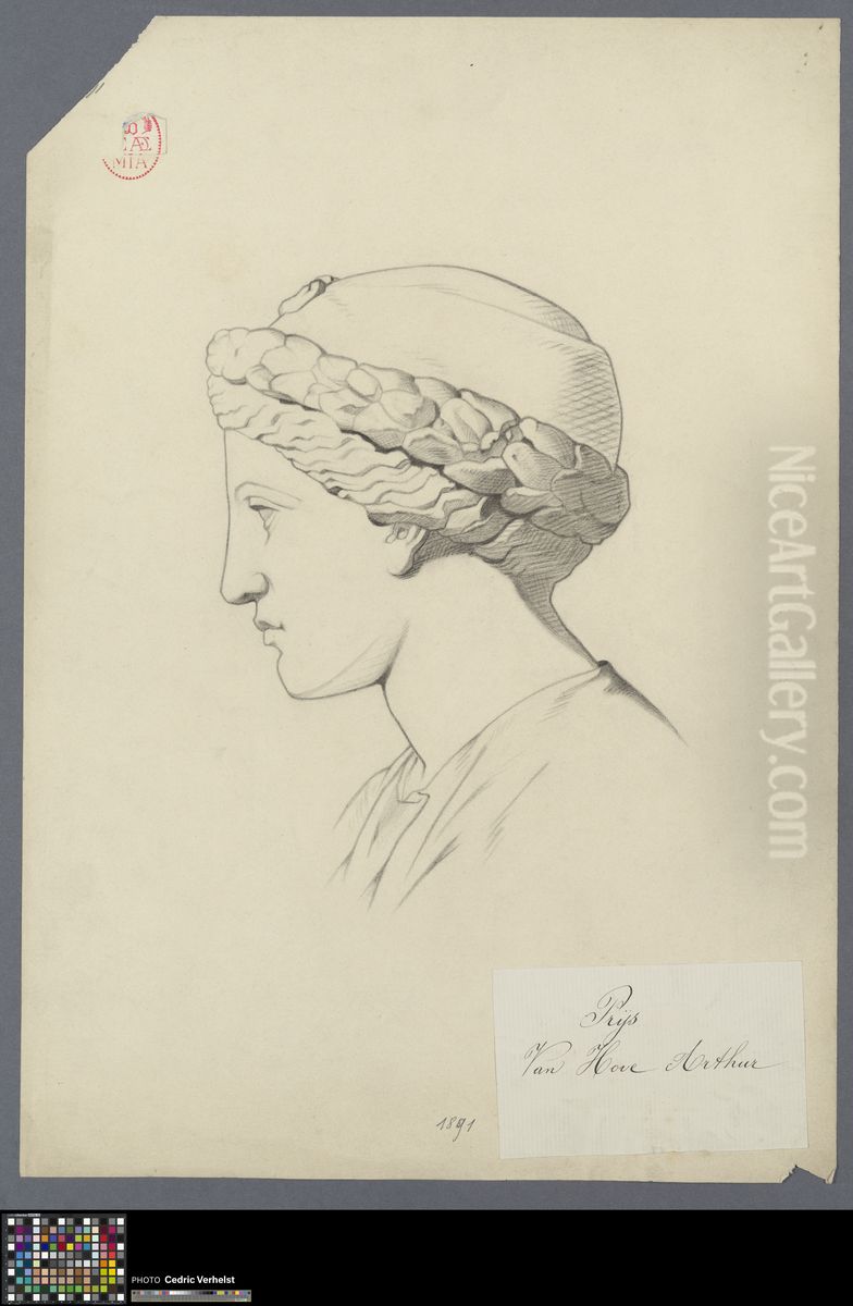 head of Clio Oil Painting by Arthur Van Hove