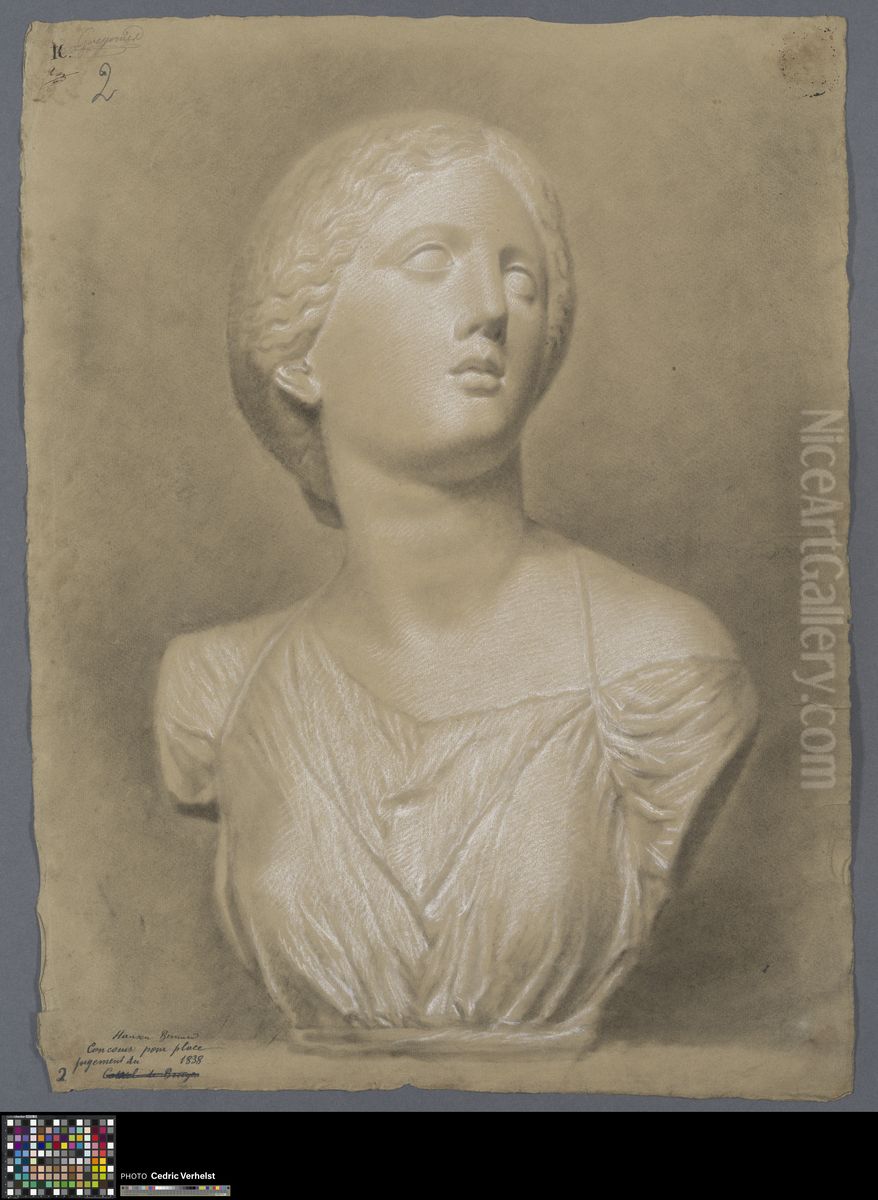 bust of a fleeing Niobide Oil Painting by Theodore-Joseph Canneel