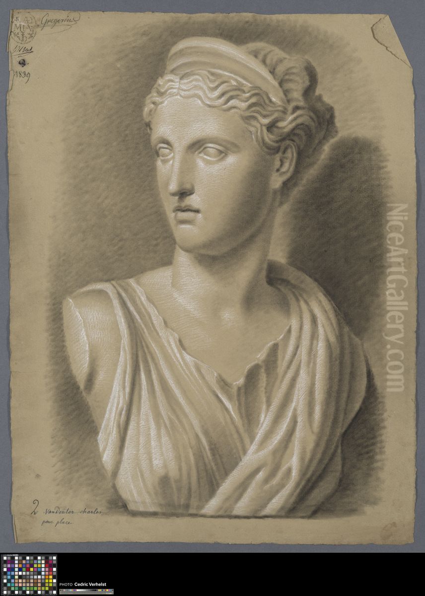 bust of Diana Oil Painting by Charles van Deventer