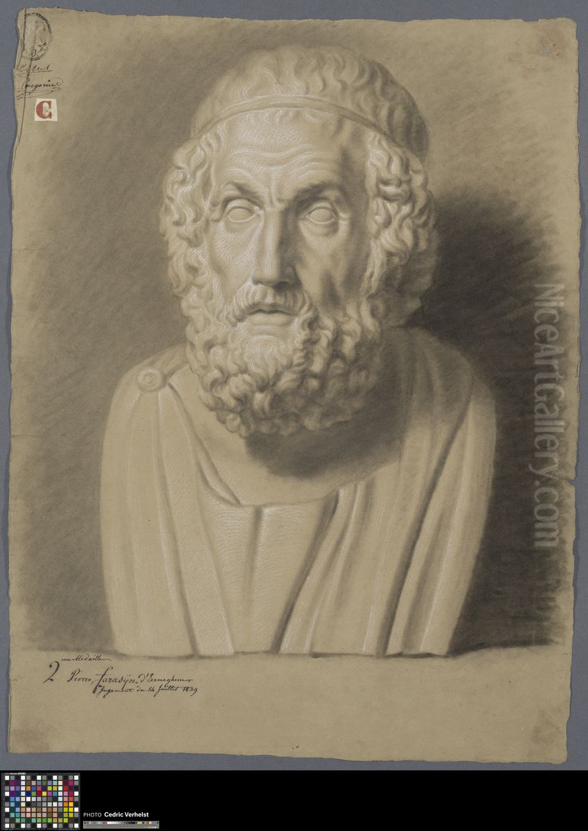 bust of Homer Oil Painting by Pierre Farasijn