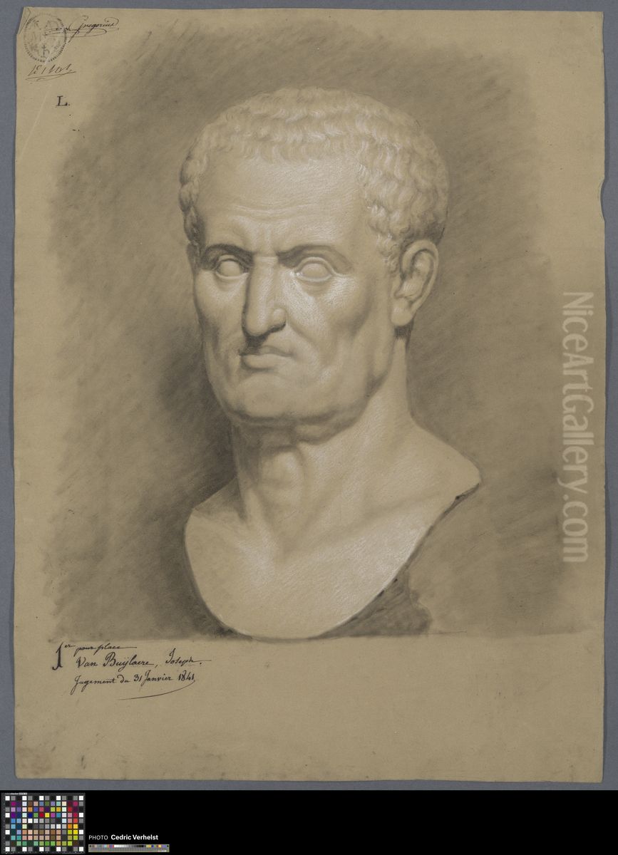 bust of a man Oil Painting by Joseph van Buylaere