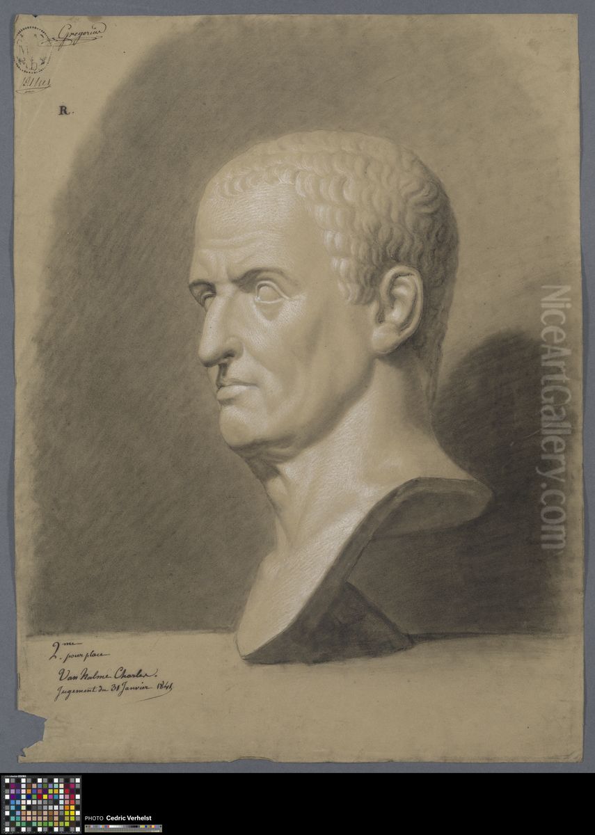 bust of a man Oil Painting by Charles Van Halme